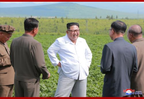 Kim Jong Un at Junghung Farm