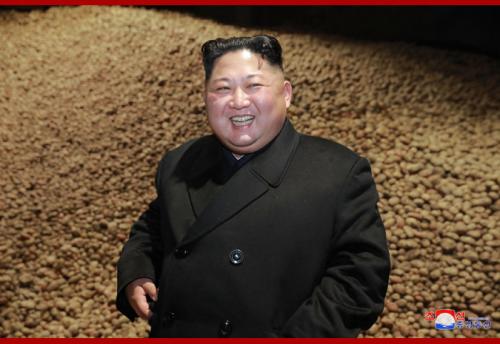 Kim Jong Un at Samjiyon Potato Farina Factory