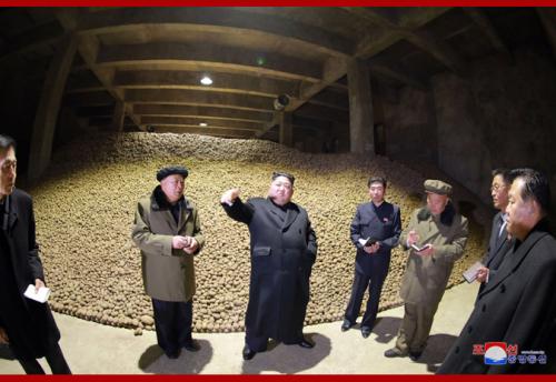 Kim Jong Un at Samjiyon Potato Farina Factory