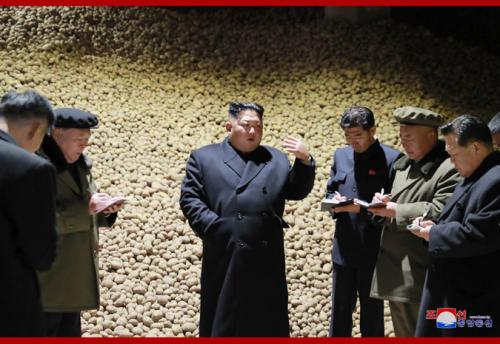 Kim Jong Un at Samjiyon Potato Farina Factory