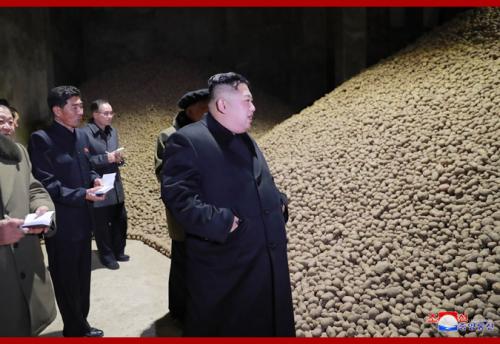 Kim Jong Un at Samjiyon Potato Farina Factory