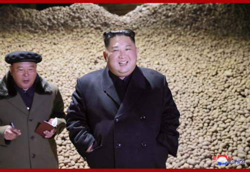 Kim Jong Un at Samjiyon Potato Farina Factory