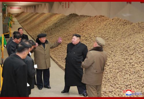 Kim Jong Un at Samjiyon Potato Farina Factory