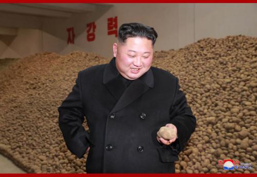 Kim Jong Un at Samjiyon Potato Farina Factory