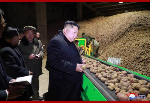 Kim Jong Un at Samjiyon Potato Farina Factory