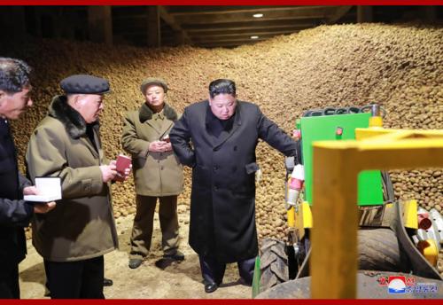 Kim Jong Un at Samjiyon Potato Farina Factory