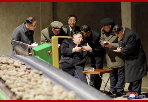 Kim Jong Un at Samjiyon Potato Farina Factory