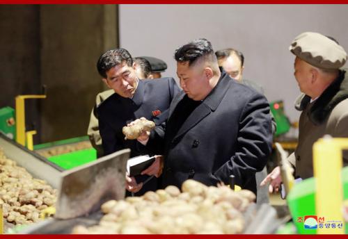 Kim Jong Un at Samjiyon Potato Farina Factory