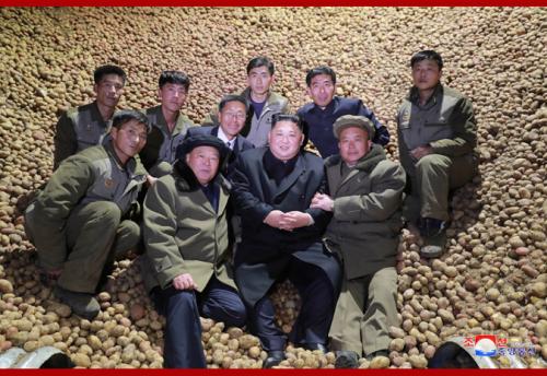 Kim Jong Un at Samjiyon Potato Farina Factory