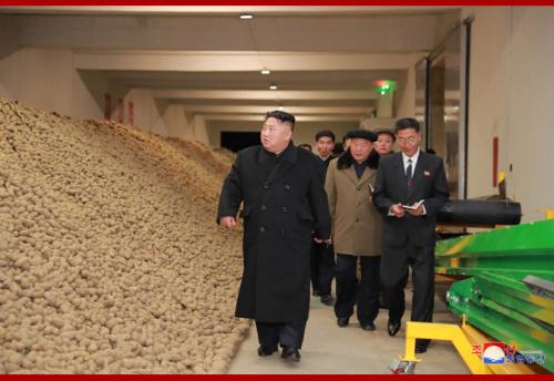 Kim Jong Un at Samjiyon Potato Farina Factory