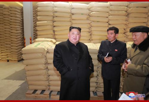 Kim Jong Un at Samjiyon Potato Farina Factory