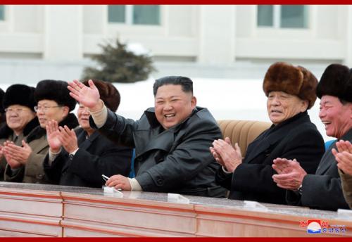 Kim Jong Un attends a ceremony marking the completion of Samjiyon township on December 2, 2019. (KCNA)