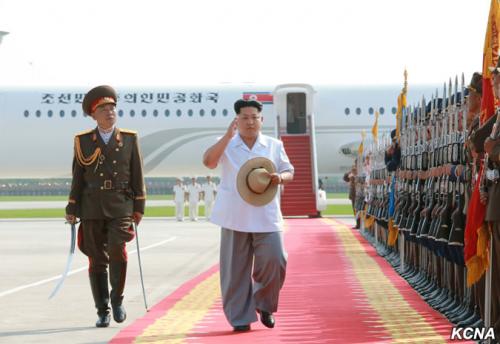 Kim Jong Un at Kalma Airport in July 2015. (Photo: KCNA)