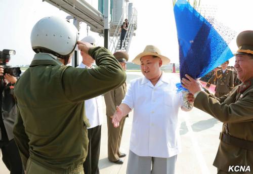 Kim Jong Un at Kalma Airport in July 2015. (Photo: KCNA)