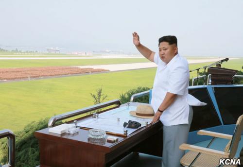 Kim Jong Un at Kalma Airport in July 2015. (Photo: KCNA)