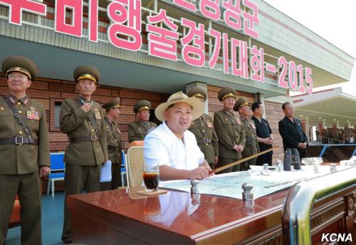 Kim Jong Un at Kalma Airport in July 2015. (Photo: KCNA)