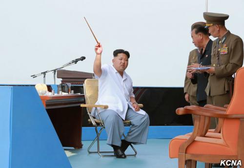 Kim Jong Un at Kalma Airport in July 2015. (Photo: KCNA)