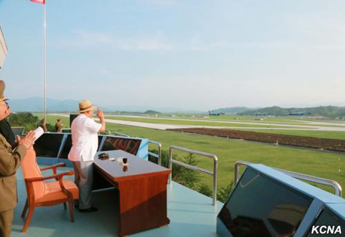 Kim Jong Un at Kalma Airport in July 2015. (Photo: KCNA)