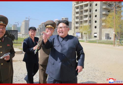 Kim Jong Un visits the Wonsan Kalma construction site in May 2018 (Photo: KCNA)