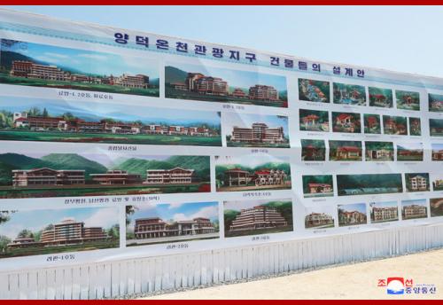 Kim Jong Un inspects a hot springs resort in April 2019 (Photo: KCNA)