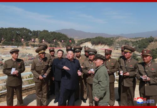 Kim Jong Un inspects a hot springs resort in April 2019 (Photo: KCNA)