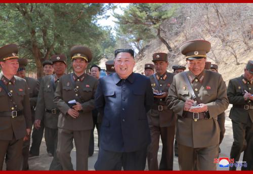 Kim Jong Un inspects a hot springs resort in April 2019 (Photo: KCNA)