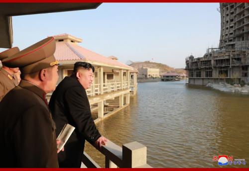 Kim Jong Un at Wonsan Kalma resort in April 2019. (Photo: KCNA)