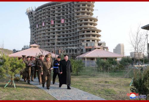 Kim Jong Un at Wonsan Kalma resort in April 2019. (Photo: KCNA)